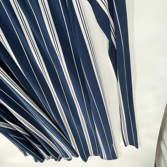 Catherines Dress Womens Size 4X Black Label Belted Navy Blue White‎ Striped - Picture 7 of 7